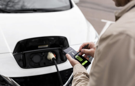 Close up electric car